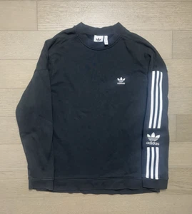 Adidas classic black and white stripes jumper/sweatshirt size uk L - Picture 1 of 11