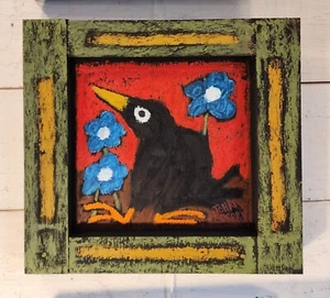 John Sperry Outsider Southern Primitive Volkskunst Amsel, Vogelmalerei  - Bild 1 von 8