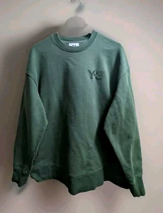 Adidas Y-3 Yohji Yamamoto Frech Terry Chest Logo Herren Crew Sweater Olive Gr. M - Bild 1 von 8