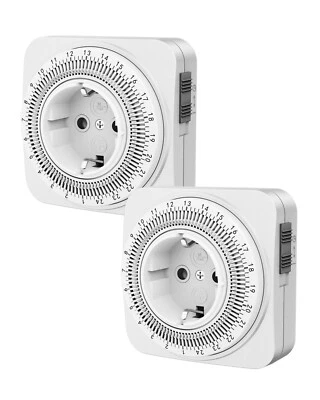 DEWENWILS Mechanische Zeitschaltuhr Steckdose 24 Stunden Analog Timer 2 Packs - Bild 1 von 4