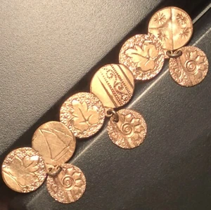 Gold Plated Love Token Pin + Box. Pictorial fractional type charm/art/bar/ingot. - Picture 1 of 10