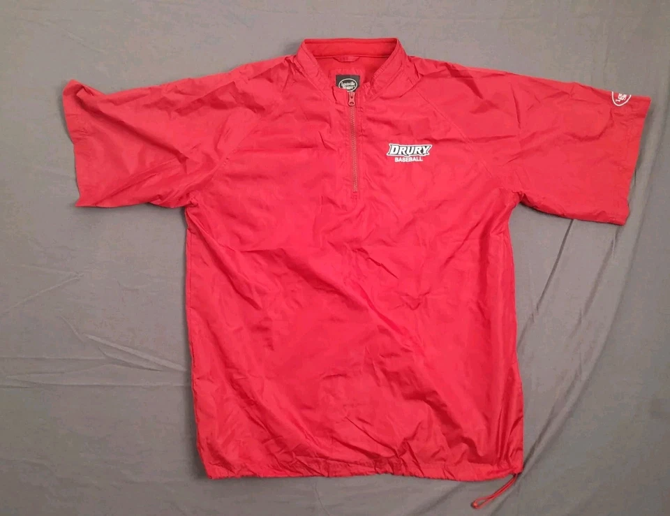 Louville Slugger Men Large Drury University Windbreaker Baseball Red Jacket - Image 1 of 4