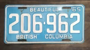 1965 British Columbia License Plate - Picture 1 of 2