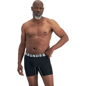 4 x Bonds Mens Chafe Off Trunks Black Underwear - Picture 1 of 9