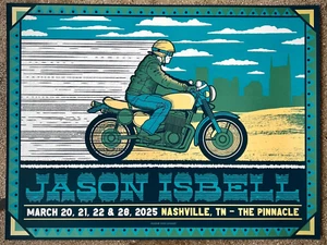 Jason Isbell Poster 3/20-22 & 28, 2025  Nashville TN Signed & Numbered #/25 A/E - Picture 1 of 2