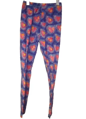 Pantalones de pijama Free Birdees para niña talla 6 estampado de corazón bambú azul rosa súper suaves Foto 1 de 4