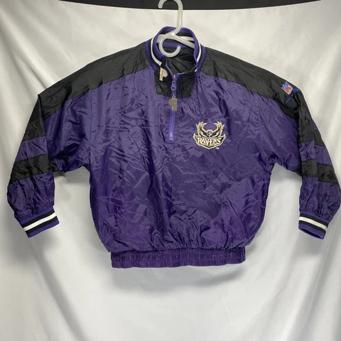 Vintage Baltimore Ravens Youth Kids Medium Reversible Jacket Coat Pro Player Cover