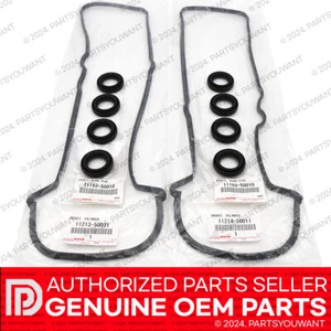 GENUINE Toyota Lexus V8 Cylinder Head Valve Cover Gasket + Spark Plug Seal SET - Picture 1 of 6