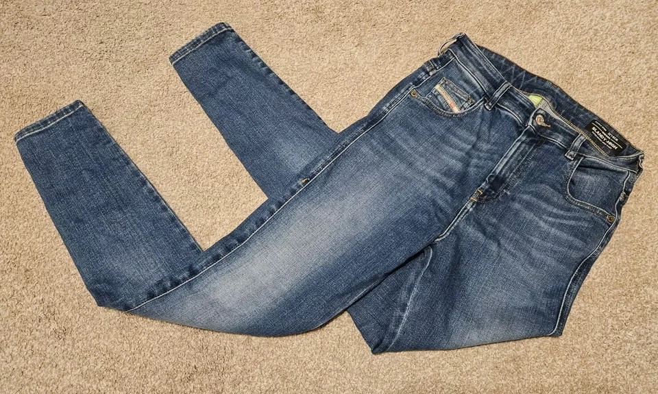 Womens Diesel Slandy-High Blue Jeans Super Skinny Stretch W28" - L32" Free P&P  - Image 1 of 4