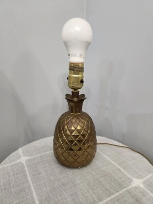 Vintage 60's Hollywood Regency Brass Pineapple Lamp 9”  - Image 1 of 4