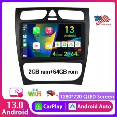 2 + 64G для Mercedes-Benz C класса W203 W209 GPS автомобильное радио CarPlay стерео Android13 - Изображение 1 из 4