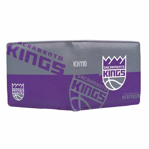 Sacramento Kings NBA Men's Printed Logo Leather Bifold Wallet Cover