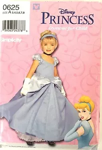 Disney Princess Dress Simplicity 0625 Child A 3 8 Cinderella Gown Costume Uncut - Picture 1 of 5