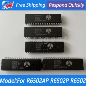 5PCS Rockwell Microprocessor DIP40 CPU IC Chip UM6502A 8Bit R6502 R6502AP R6502P - Picture 1 of 8