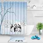 Penguin Teaching Waterproof Bath Polyester Shower Curtain Liner Water Resistant