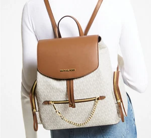 MICHAEL KORS JET SET LARGE LOGO CHAIN BACKPACK $558 AUTHENTIC MK NEW - Picture 1 of 26