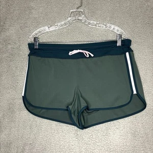 Athleta Shorts Womens Medium Green Lavender Stripe Running Gym Hiking Workout - Picture 1 of 8