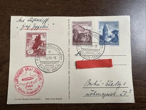 Zeppelinpost Luftschiff Graf Zeppelin Sudetenlandfahrt 1938 Postkarte Winterhilf - Bild 1 von 4