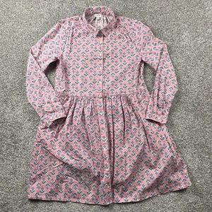 J Crew Shirt Dress Women 8 Pink Floral Button Up Pockets Printed Collared Mini - Picture 1 of 18