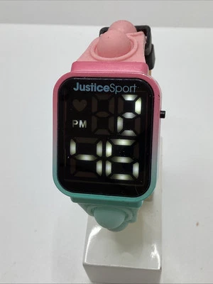Reloj Digital Justice Girls Deportivo Rosa Azul Batería Nueva Foto 1 de 4