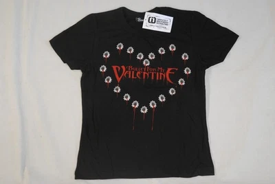 BULLET FOR MY VALENTINE BULLET HOLES LOGO LADIES SKINNY T SHIRT NEW OFFICIAL - Image 1 of 4