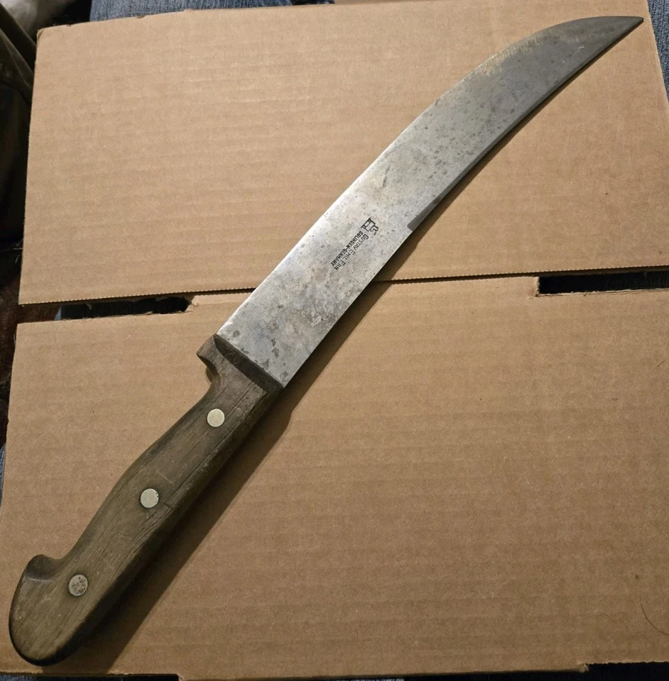 Cuchillo de carnicero grande de colección Gustav Emil Ern Solingen Alemania hoja de 10" Foto 1 de 4