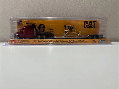 1:87 DIECAST MASTERS *CATERPILLAR CAT* Peterbilt 579 Semi w/Lowboy & D5M C36 - Image 1 of 3