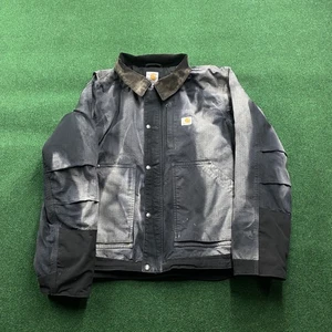 Vintage Carhartt Jacke Herren L Schwarz Sun Faded Canvas Full Swing Mantel - Bild 1 von 13