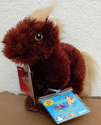 Caballo Ganz Lil' Kinz con código secreto sellado y etiqueta Webkinz Cares animal de peluche marrón Foto 1 de 4