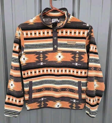 Cinch Youth Kids Pullover Quarter Snap Fleece Jacket Aztec Size Large (12) - Image 1 of 4
