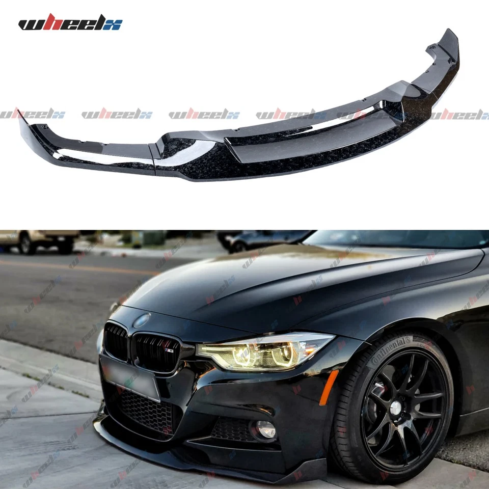 Parachoques delantero de fibra de carbono forjado deportivo BMW F30 F31 M 2012-2018 divisor de labios Foto 1 de 4