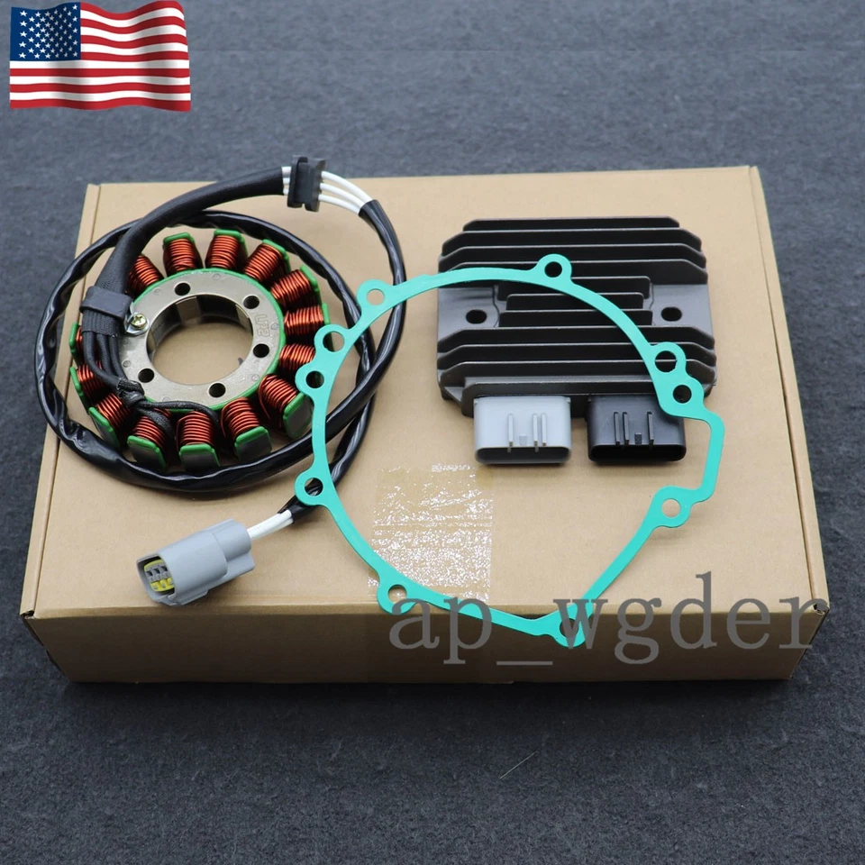 МАГНИТО КАТУШКА СТАТОР + ВЫПРЯМИТЕЛЬ НАПРЯЖЕНИЯ + ПРОКЛАДКА для 2008-2010 Ninja ZX10R ZX1000 - Изображение 1 из 4