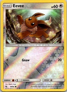 Eevee - (Mewtwo Stamped) 49/68 Reverse Holo Common Hidden Fates NM - Picture 1 of 2