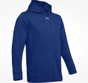 Under Armour Hustle Fleece Hoodie Mens Size XL X-Large Blue 1300123 400 NWT NIP - Picture 1 of 4