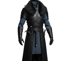 Viking Medieval Leather Armor Set with Fur | LARP Cosplay Knight Costume - Picture 1 of 6