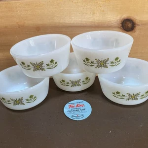 (5) Anchor Hocking Fire King Green Meadow Auflaufförmchen kleine Puddingbecher - Bild 1 von 11