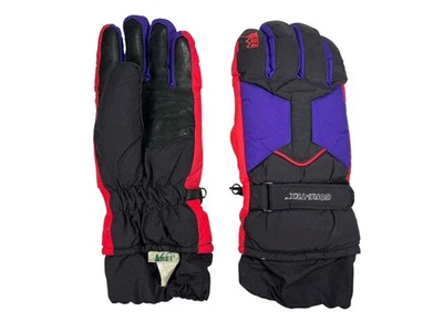 GUANTES DE INVIERNO GORE-TEX DE NEÓN NEGRO/PÚRPURA/ROSA CÁLIDOS REI de colección años 90 esquí caminata para hombre XL Foto 1 de 4
