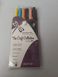 Tombow Dual Brush Pens Set Of 6 Primary Color Water Based-Grunge - 56155 New - Picture 1 of 6
