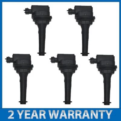 5PCS Ignition Coils for Volvo C70 S60 S70 S80 V70 XC70 XC90 L5 L6 UF341 2.5L - Image 1 of 4