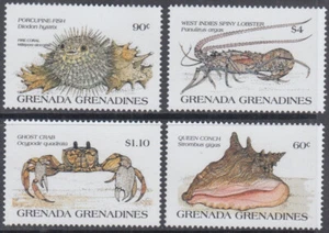 GRENADA GRANADINES Sc #694-7 MNH CPL JUEGO DE 4 - VIDA MARINA - Imagen 1 de 1