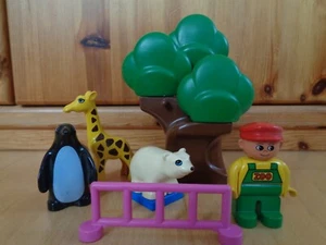 ::: LEGO DUPLO::: Tiere im Zoo - Giraffe,Eisbär,Pinguin,großer Baum Pfleger,Zaun - Bild 1 von 4