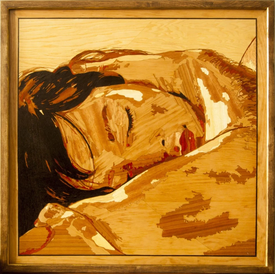 Love Story madera mosaicos arte decoración pared panel madera intarsia regalo ecológico Foto 1 de 4