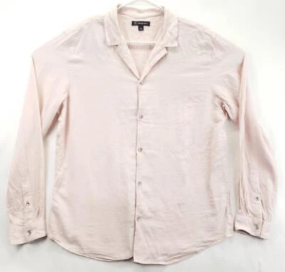 Camisa INC International Concepts Para Hombre Grande Rosa Lino Manga Larga Abotonada Foto 1 de 4