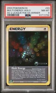 2003 Pokemon PSA 8 NM-MINT Multi Energy Holo 93 WINNER Stamp League Sandstorm - Picture 1 of 3