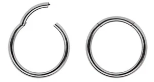Titan Labbra Setto Orecchio Piercing Naso Segmento Click Anello Con Cerniera - Foto 1 di 6
