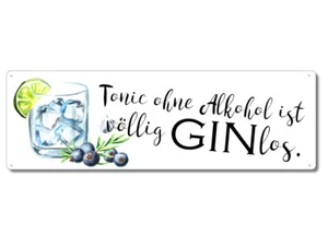 Interluxe Metallschild - Tonic ohne Alkohol - Gin-Schild als Geschenk - Bild 1 von 2