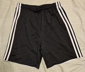 Adidas Shorts Boys Large Black Athletic Climacool Basketball Soccer 3 Stripes - Picture 1 of 4