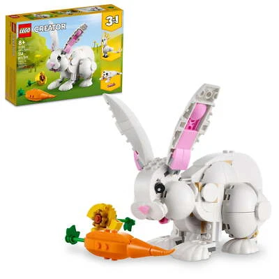 LEGO Creator 3 in 1 White Rabbit Animal Toy Building Set, STEM Toy for Kids 8+,  - Image 1 of 4