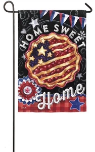 Evergreen patriotischer Kuchen Garten Sub-Wildleder Flagge ""Home Sweet Home"" 12 x 18 *NEU IN VERPACKUNG* - Bild 1 von 3