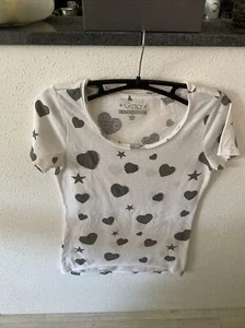 Zuckersüßes Gina  Shirt Gr.38 Herzchen Weiß Grau - Bild 1 von 6